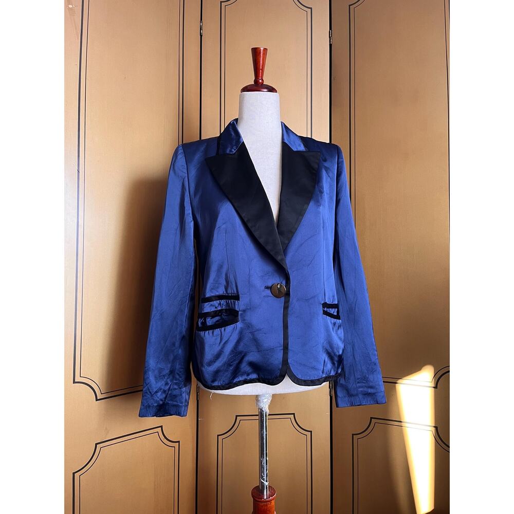JC de Castelbajac blazer jacket in blue and black, size 10